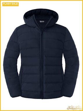 Plus Size Quilted Puffer Jacket Hooded Waterproof Winter Coat